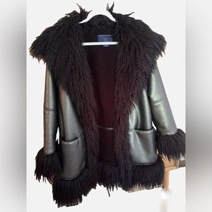 Women's W by Worth Faux Fur Metallic Jacket - Size L